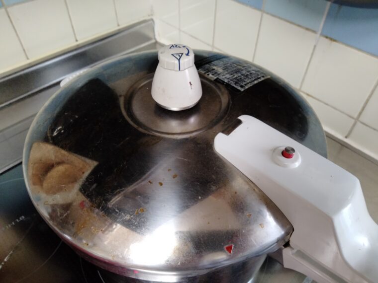 圧力鍋で蒸し米を検証